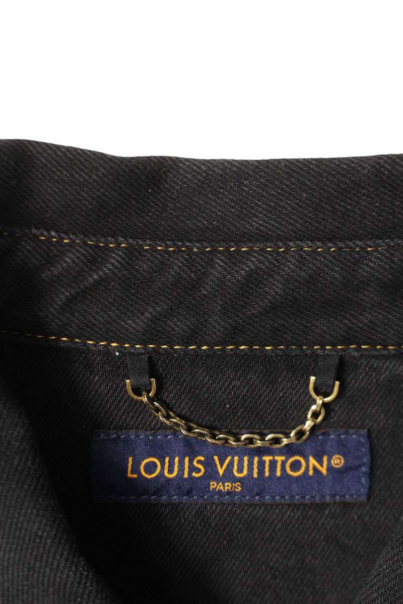 LOUISVUITTON 23SS Logo Embroidered Denim Blouson Size L