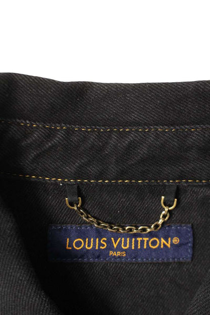 LOUISVUITTON 23SS Logo Embroidered Denim Blouson Size L