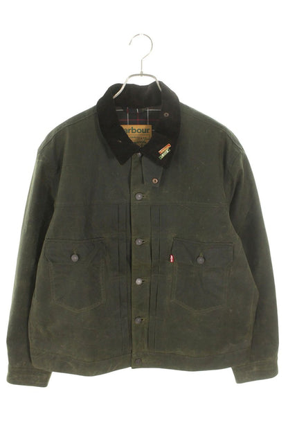Barbour x LEVI'S Type II Waxed Trucker Jacket Green Size XL