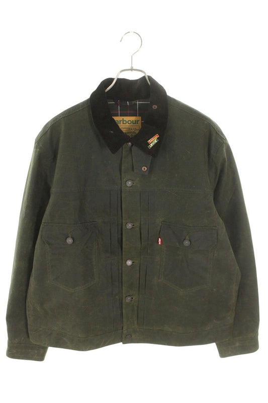 Barbour x LEVI'S Type II Waxed Trucker Jacket Green Size XL
