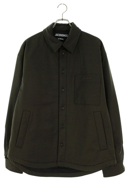 JACQUEMUS FW16 Wool Pocket Logo Embroidered Shirt Size M