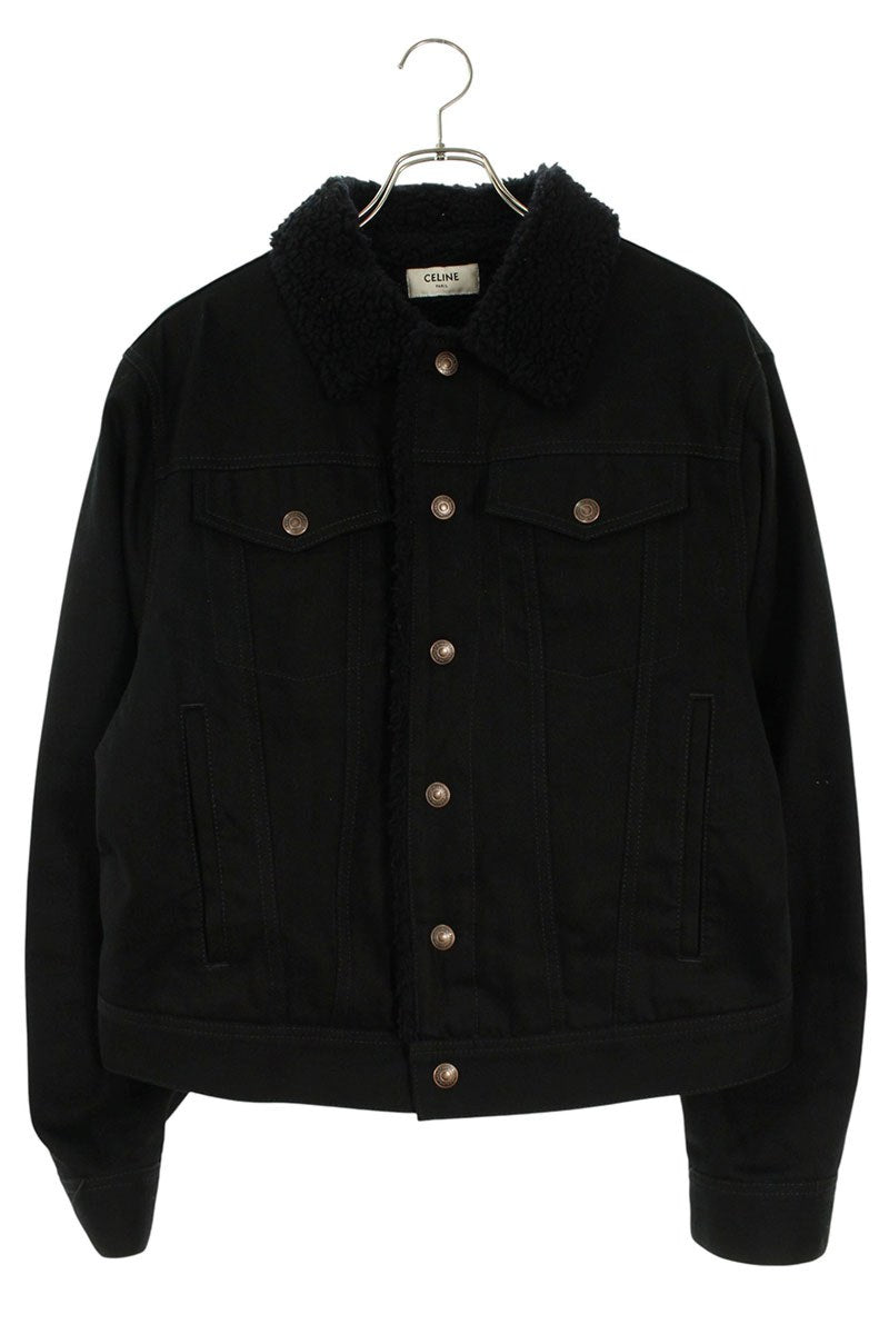 CELINE Logo Trucker Blouson Black Size XS