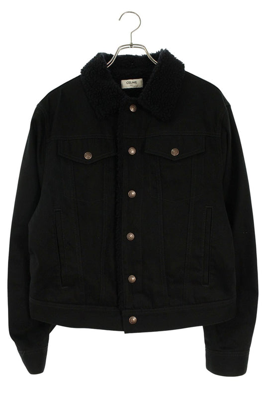 CELINE Logo Trucker Blouson Black Size XS