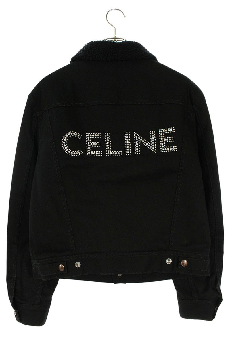 CELINE Logo Trucker Blouson Black Size XS