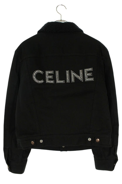 CELINE Logo Trucker Blouson Black Size XS
