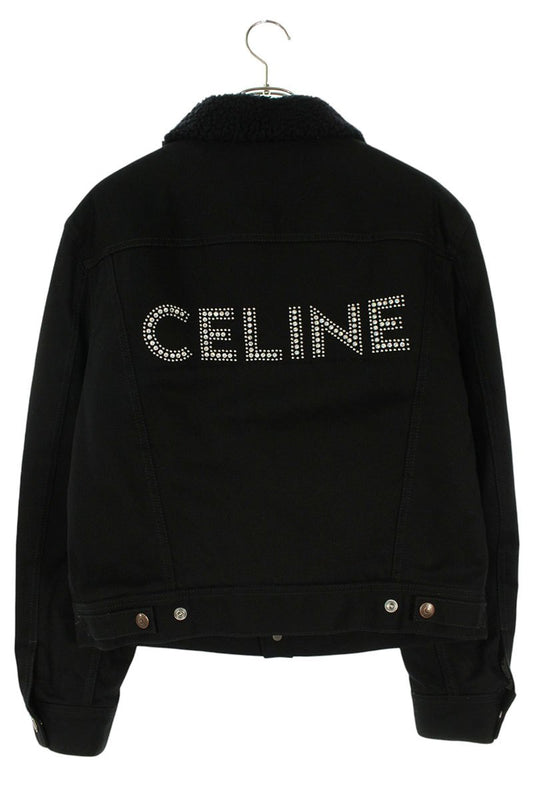 CELINE Logo Trucker Blouson Black Size XS