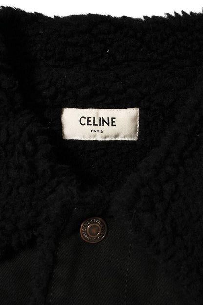 CELINE Logo Trucker Blouson Black Size XS