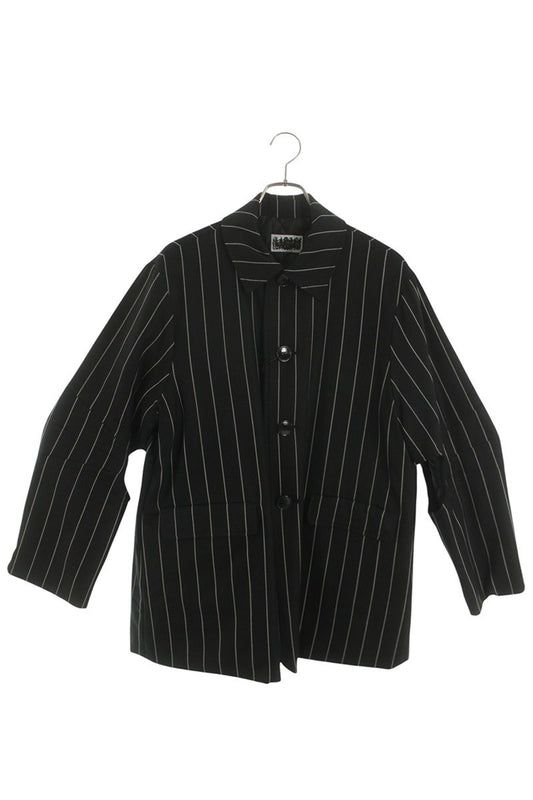 Class Black Wool Striped Coverall Blouson Size M