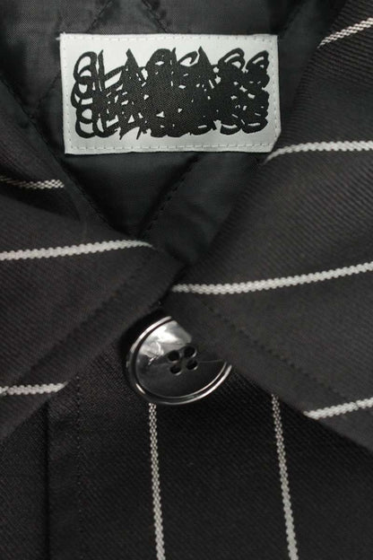 Class Black Wool Striped Coverall Blouson Size M