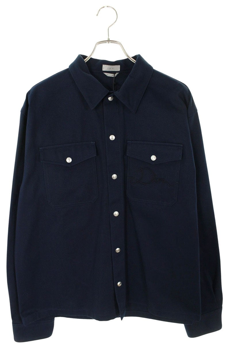 DIOR 26SS Navy Cotton Ribbon Over Blouson Size XL