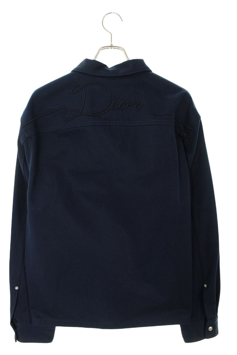 DIOR 26SS Navy Cotton Ribbon Over Blouson Size XL