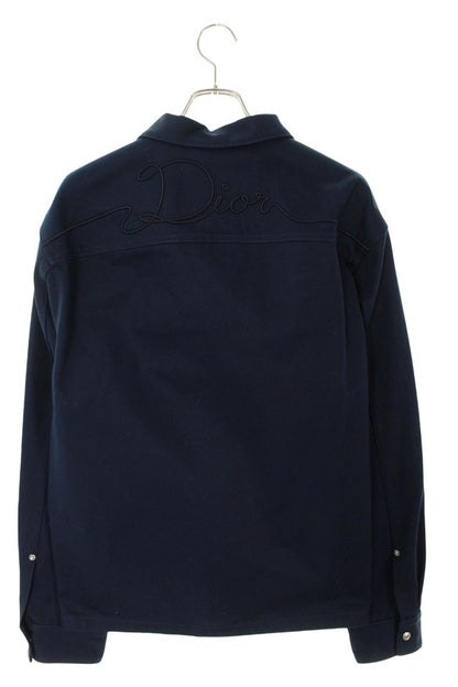 DIOR 26SS Navy Cotton Ribbon Over Blouson Size XL