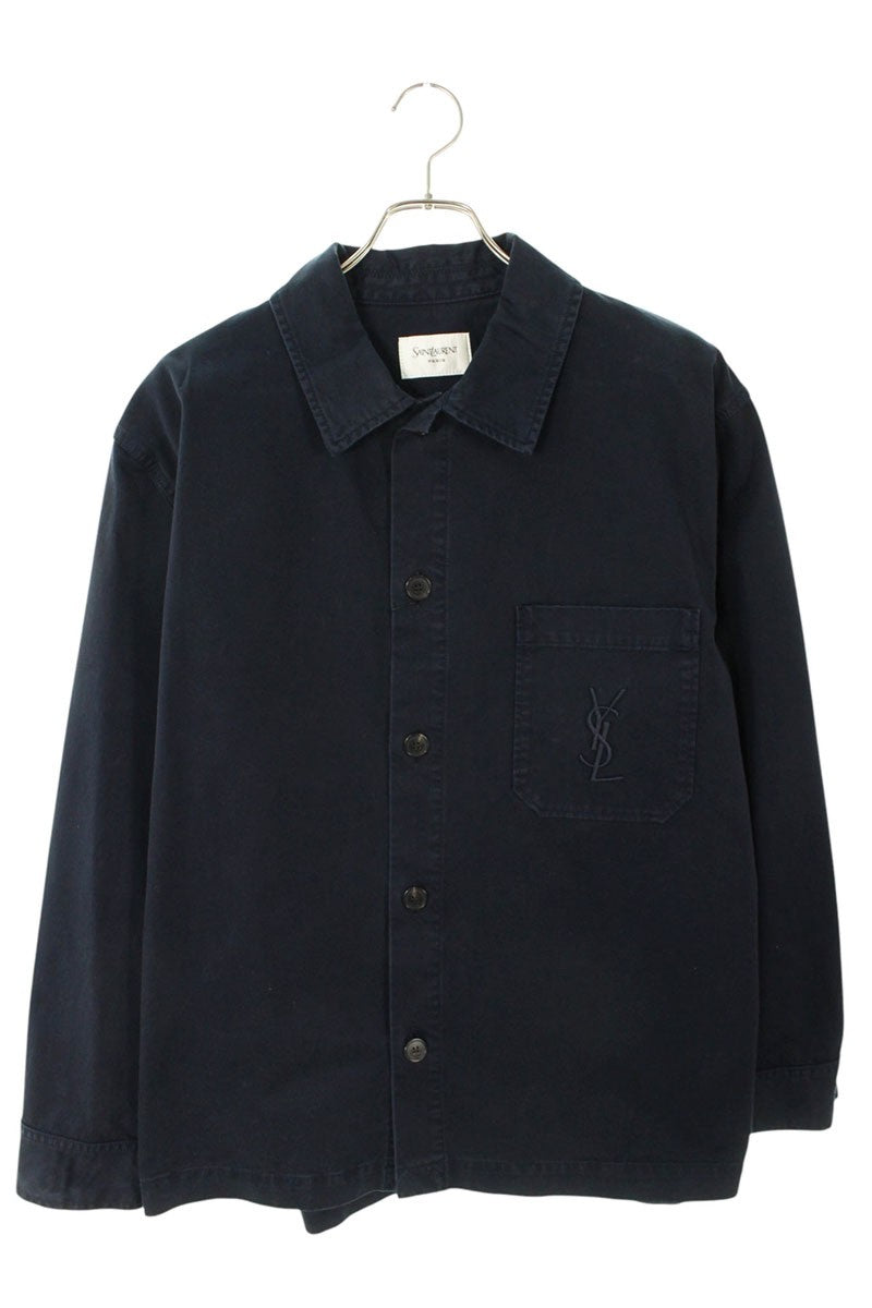 SAINT LAURENT PARIS 26SS Cassandra Overshirt Navy Size L