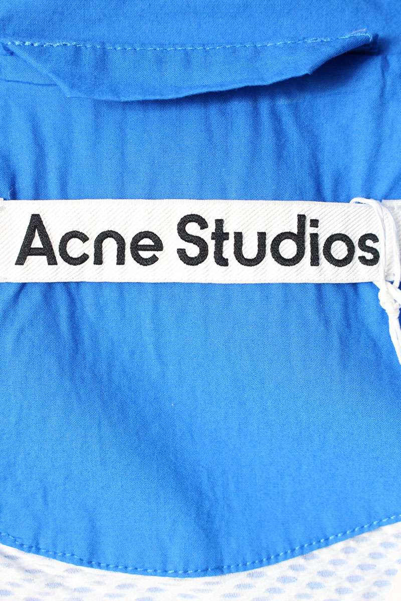 ACNE STUDIOS 26SS Blue Cotton Logo Zip Blouson Size S