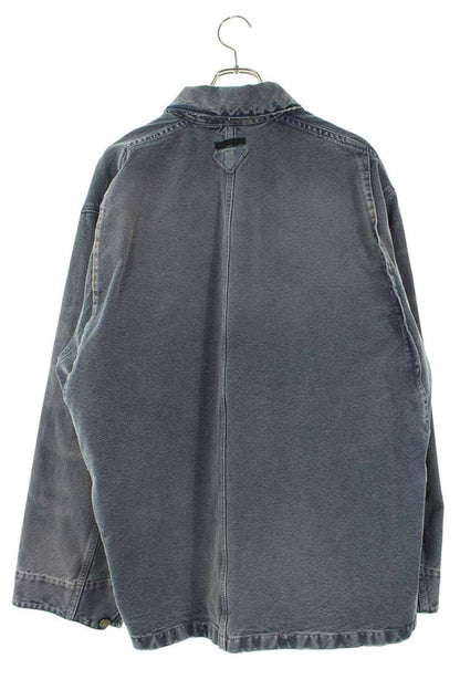 PRADA 25AW Gray Distressed Denim Coverall Blouson Size L