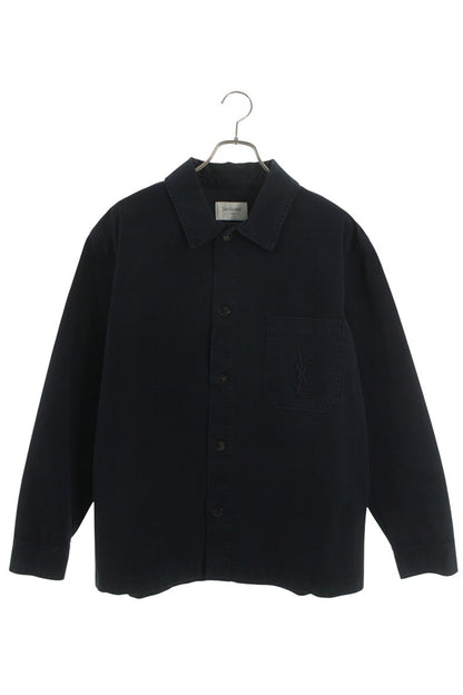 SAINT LAURENT PARIS 26SS Cassandra Overshirt Navy Size M