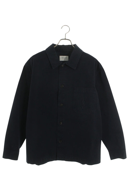 SAINT LAURENT PARIS 26SS Cassandra Overshirt Navy Size M