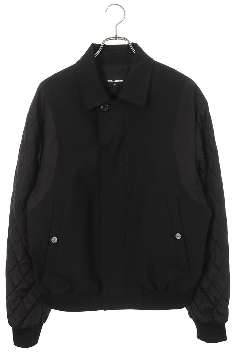 DSQUARED 25AW Black Wool Nylon Sleeve Quilted Blouson Size M