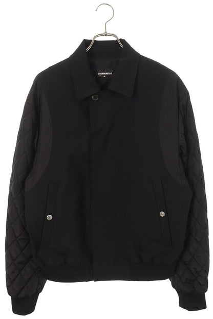 DSQUARED 25AW Black Wool Nylon Sleeve Quilted Blouson Size M