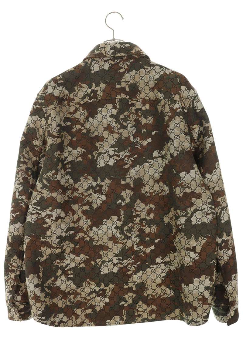 GUCCI 26SS GG Marble Jacquard Denim Shirt Green Size L