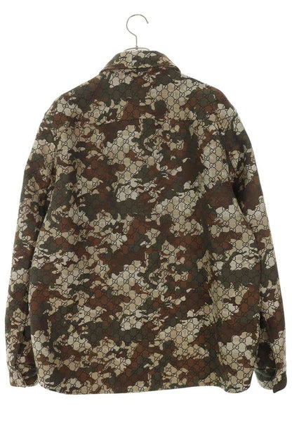 GUCCI 26SS GG Marble Jacquard Denim Shirt Green Size L