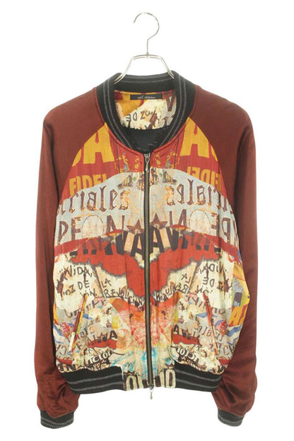 14th Addiction Patterned Silk Sukajan Jacket Red Size S