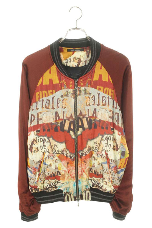 14th Addiction Patterned Silk Sukajan Jacket Red Size S