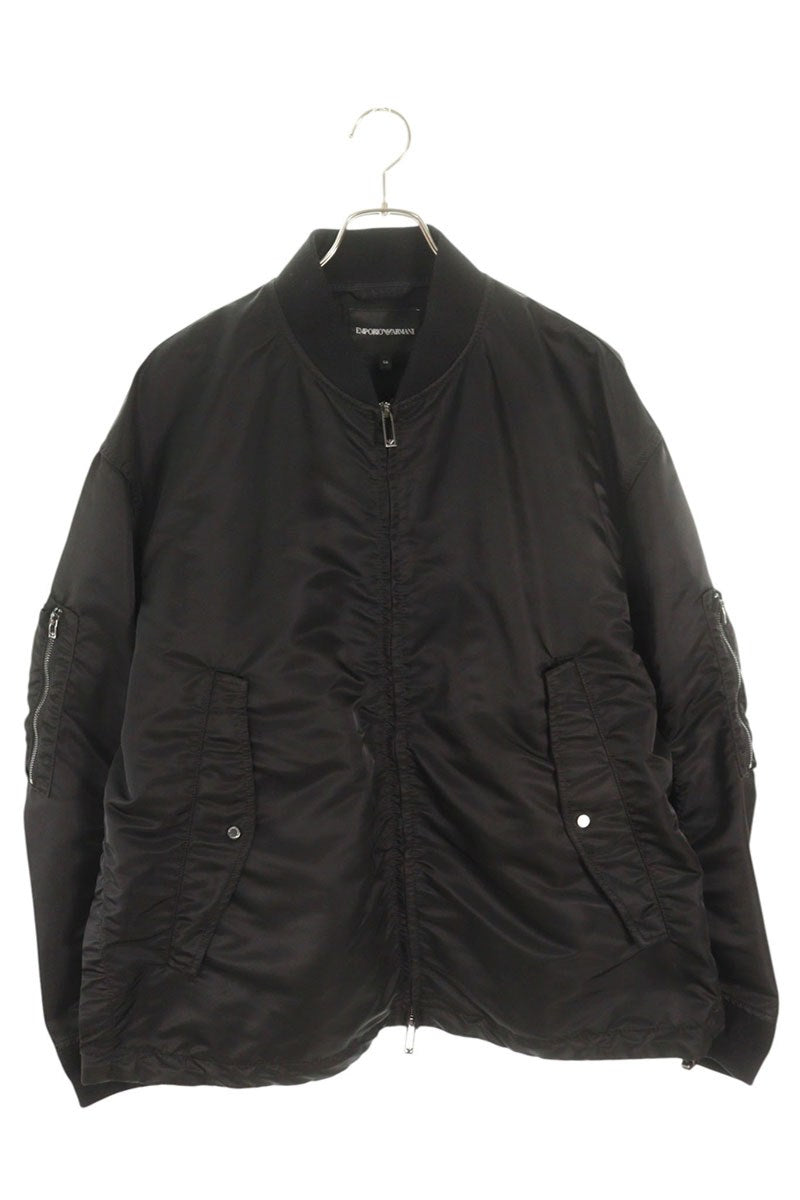 EMPORIO ARMANI Nylon Bomber Jacket Black Size XXL