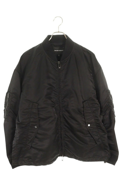 EMPORIO ARMANI Nylon Bomber Jacket Black Size XXL