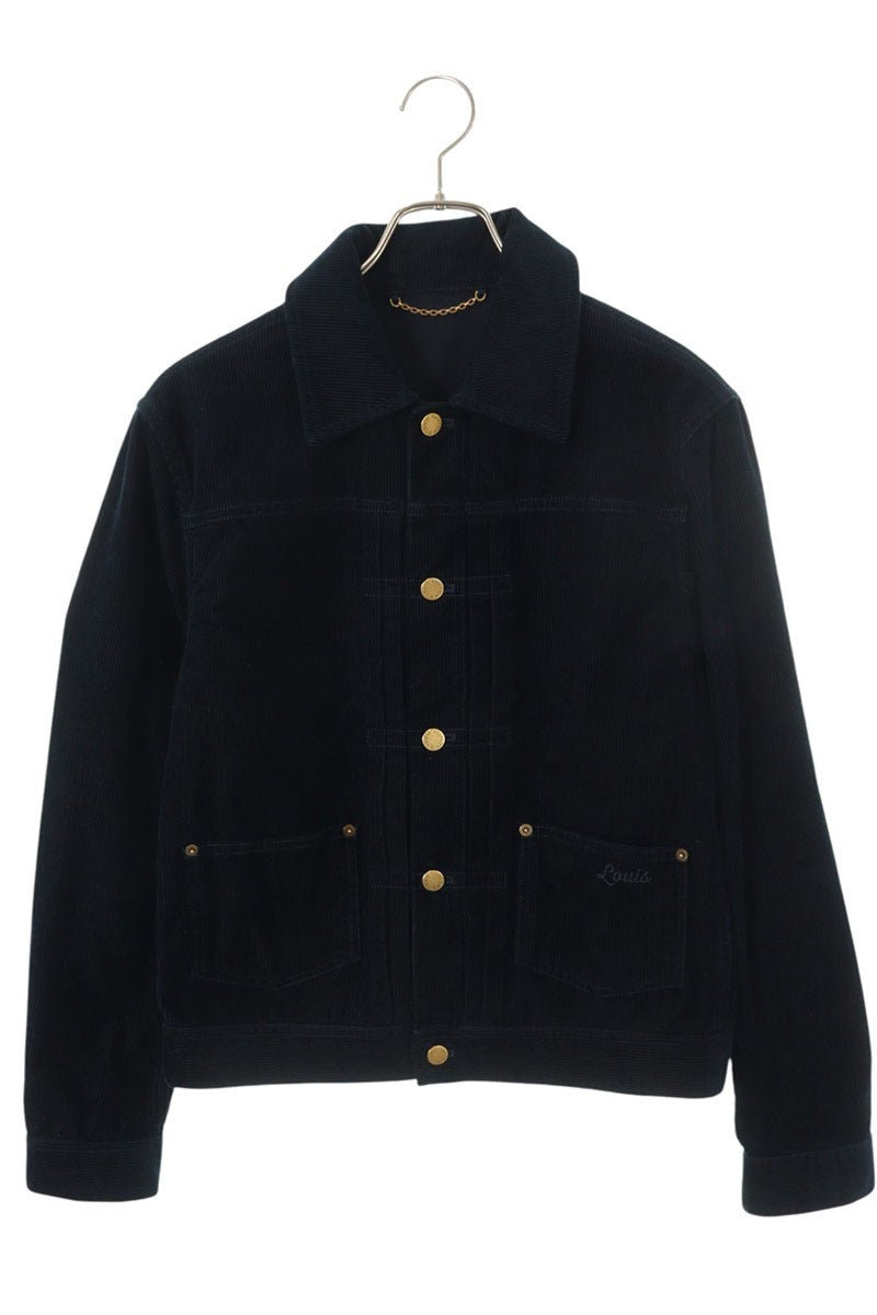 LOUISVUITTON Cotton Corduroy Coverall Jacket Black Size S