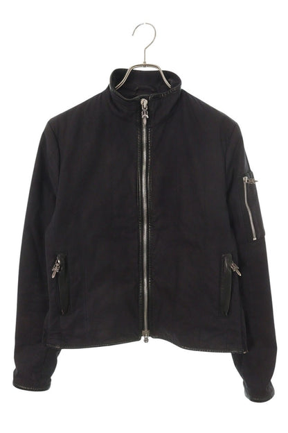 Chrome Hearts Leather Trim Dagger Zip Rider Jacket Size SM