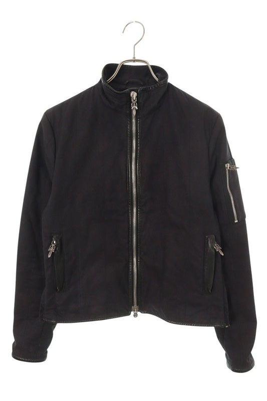 Chrome Hearts Leather Trim Dagger Zip Rider Jacket Size SM