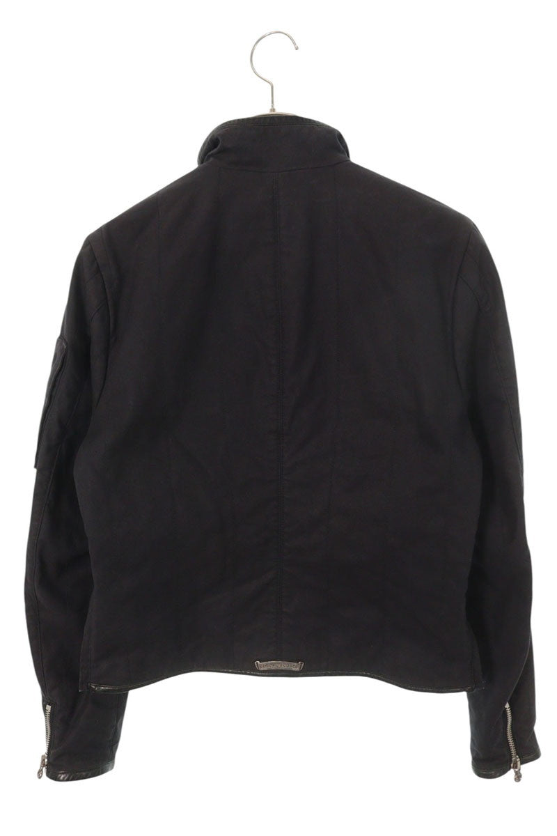 Chrome Hearts Leather Trim Dagger Zip Rider Jacket Size SM