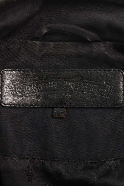 Chrome Hearts Leather Trim Dagger Zip Rider Jacket Size SM
