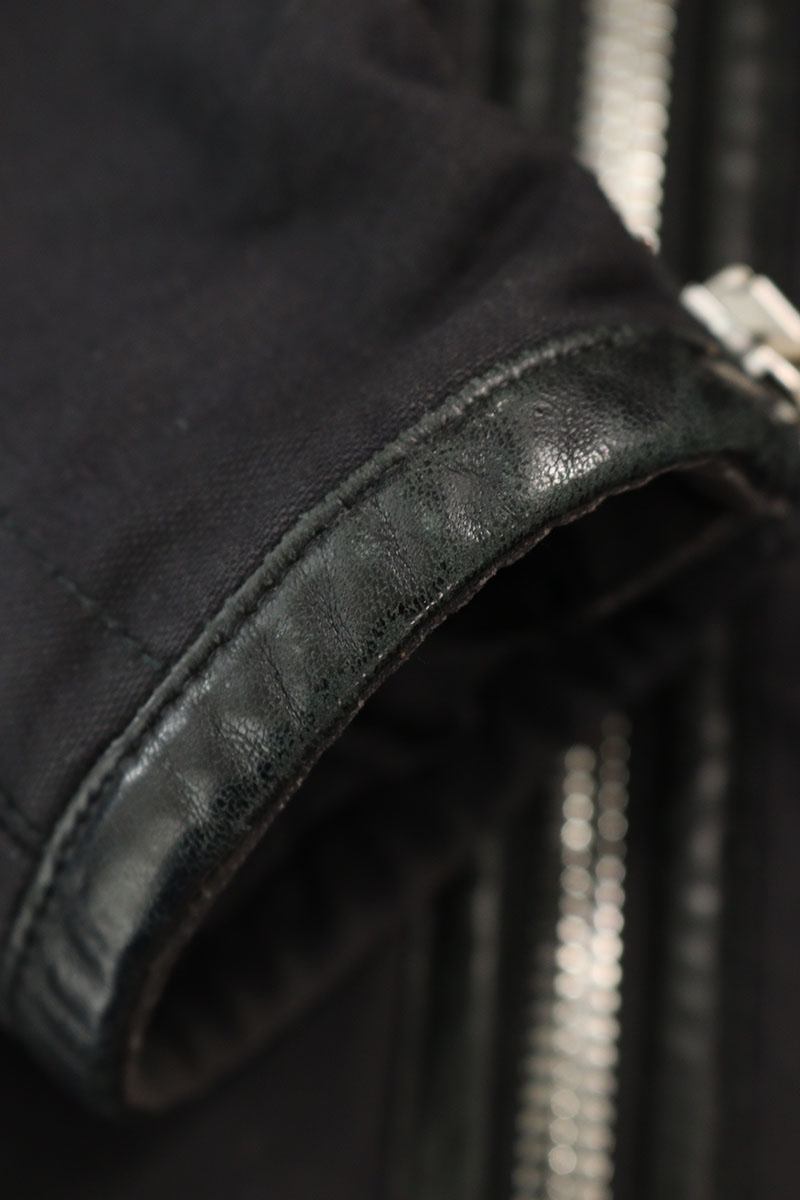 Chrome Hearts Leather Trim Dagger Zip Rider Jacket Size SM