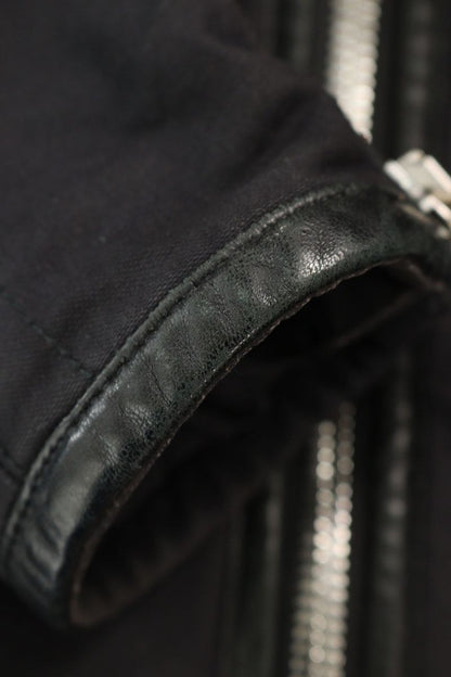 Chrome Hearts Leather Trim Dagger Zip Rider Jacket Size SM