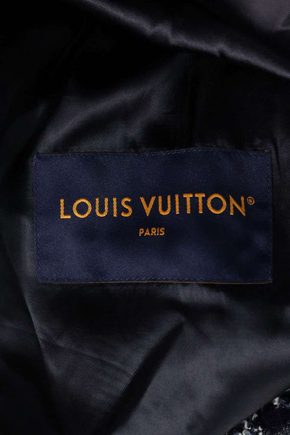 LOUISVUITTON Flocked Monogram Denim Jacket Indigo Size XXL