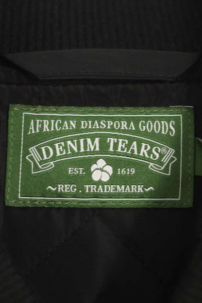 DENIM TEARS Peace Wreath Varsity Jacket Black Size M