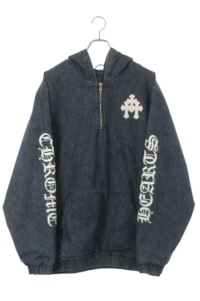 Chrome Hearts RUCKUS Half-Zip Denim Anorak Indigo Size L