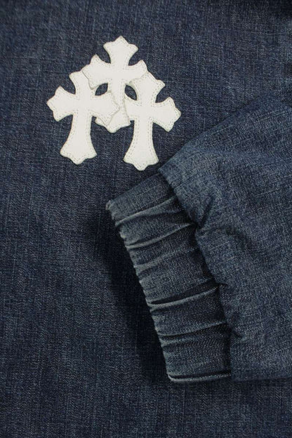 Chrome Hearts RUCKUS Half-Zip Denim Anorak Indigo Size L