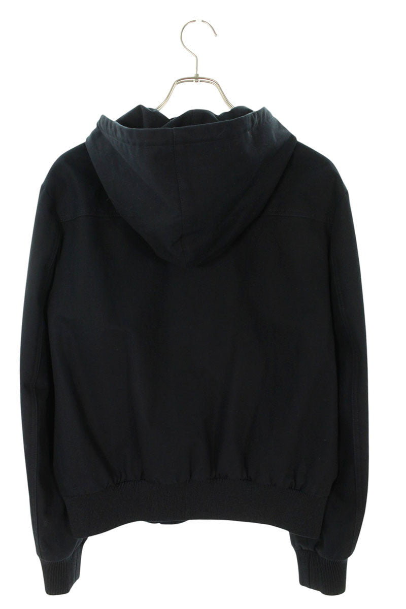 CELINE Triomphe Embroidered Hooded Zip Blouson Navy Size XS