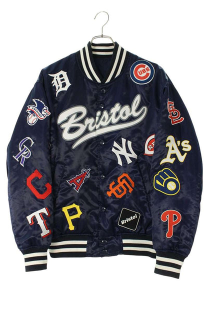 F.C.R.B Logo Embroidered All-Over Print Blouson Blue Size S