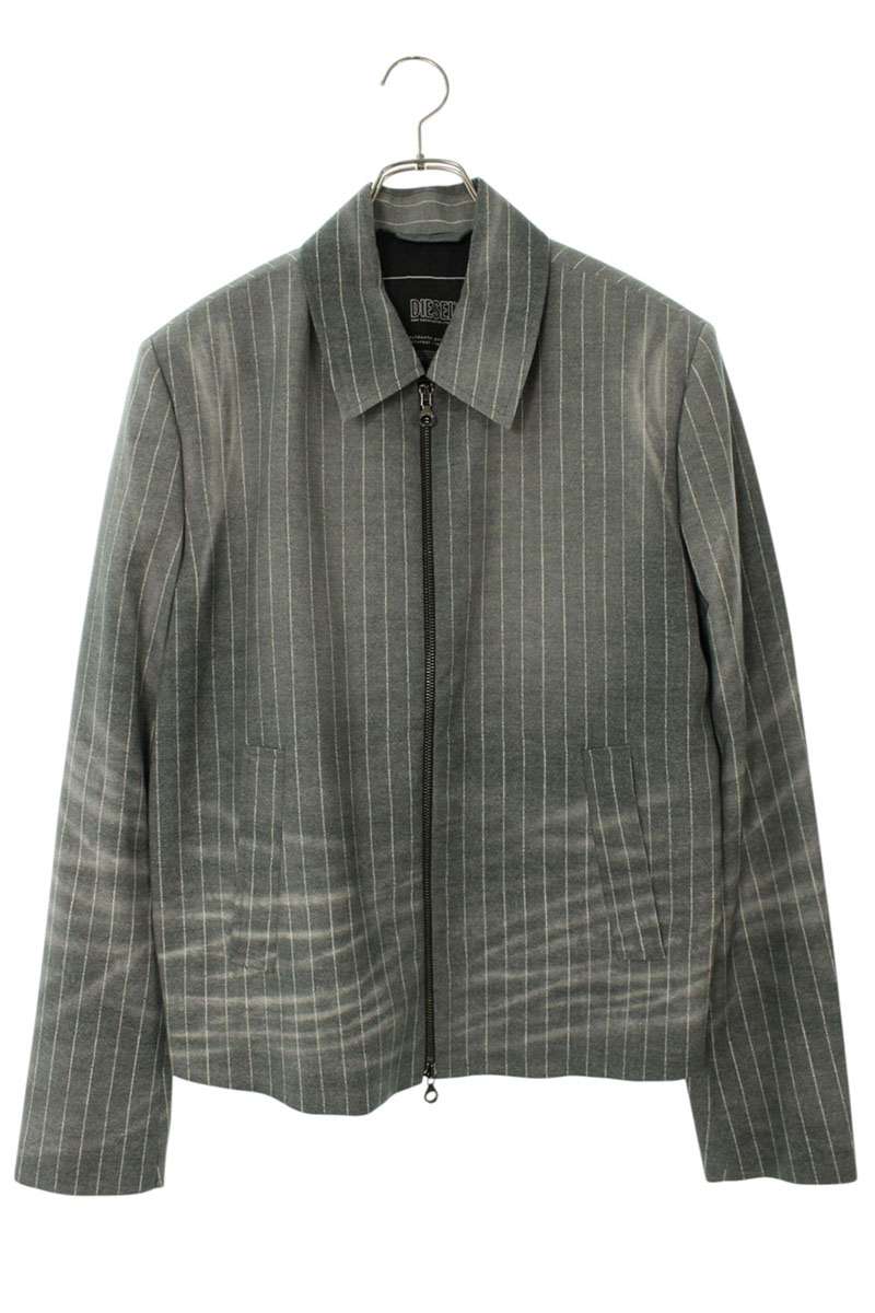 DIESEL Multi Stripe Wool Zip Blouson Size S