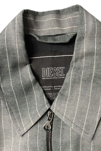 DIESEL Multi Stripe Wool Zip Blouson Size S