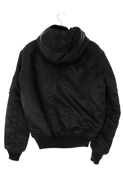LOUISVUITTON Rabbit Fur Hood Bomber Jacket Black Size S