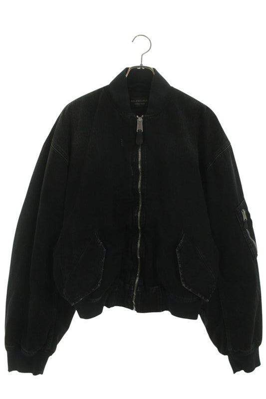 BALENCIAGA STANDARD BOMBER Distressed Denim Bomber Size M