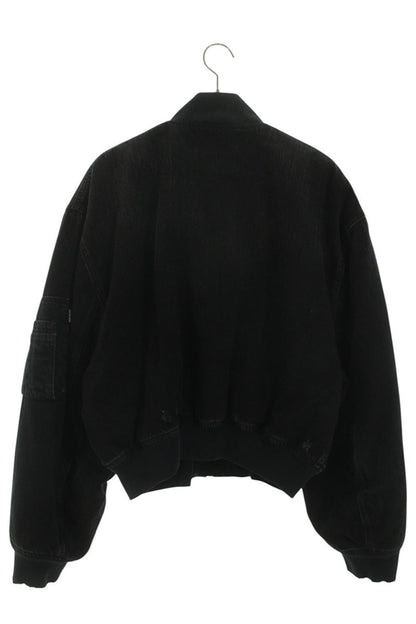 BALENCIAGA STANDARD BOMBER Distressed Denim Bomber Size M