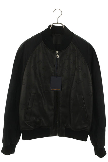 LOUISVUITTON 25AW Monogram Leather Mix Track Jacket Size L