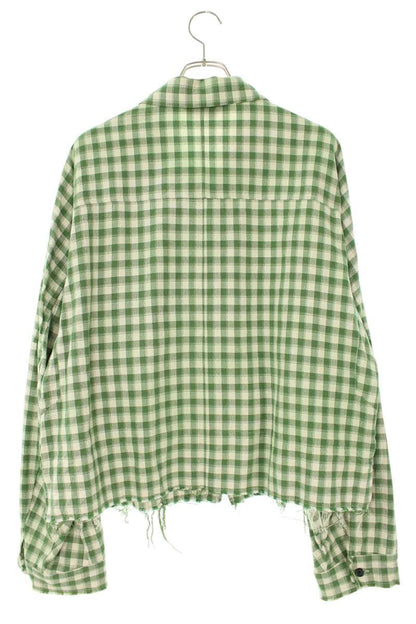 ANCELLM 25SS Green Cut-Off Check Short Zip Blouson Size L