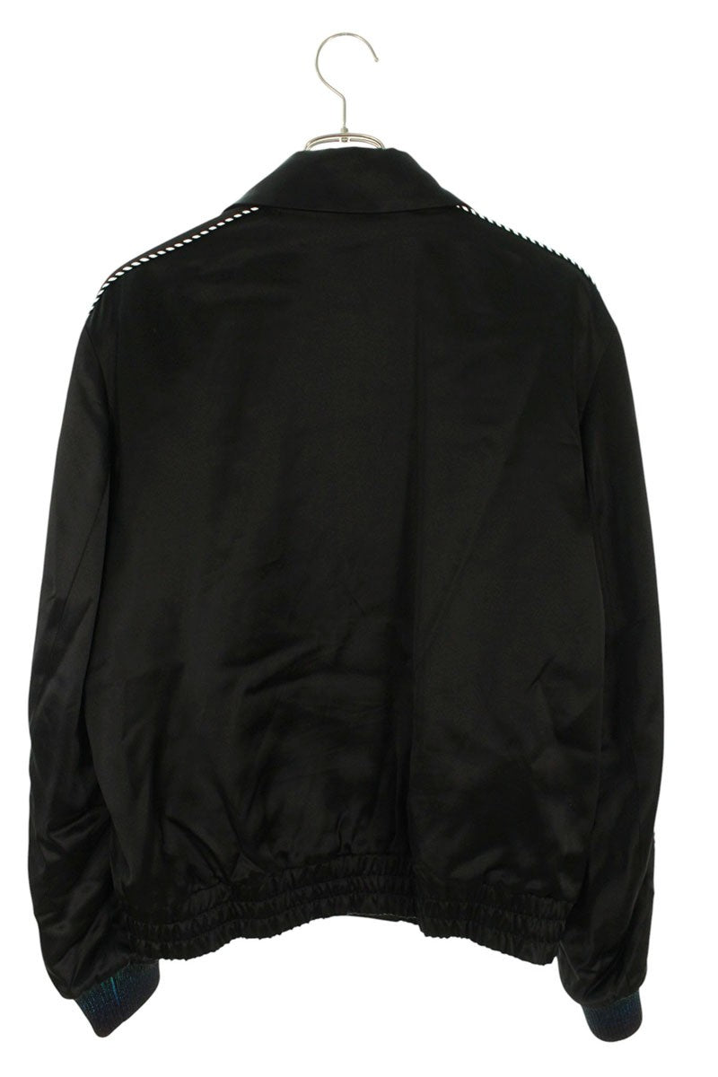 LOUISVUITTON Logo Rhinestone Zip-Up Blouson Black Size S